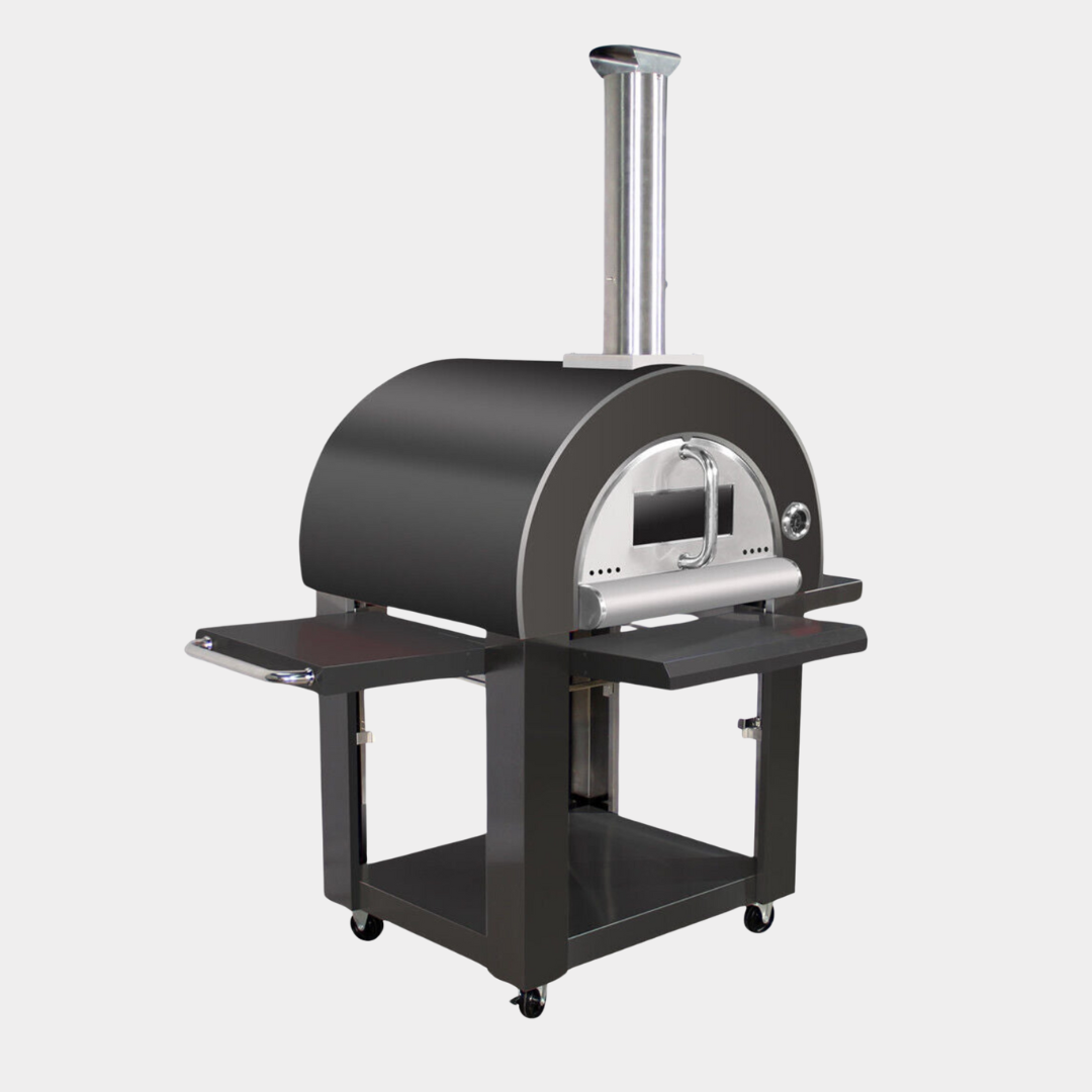 Oven King Charcoal Pizza Oven Outdoor In Black Stainless Steel Artisan Wood-Fired Charcoal Pizza Bread Oven BBQ Grill